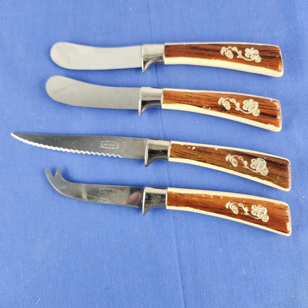 Vintage Prestige Lifetime Cutlery 4 Piece Set Sheffield England Knife Stainless‎